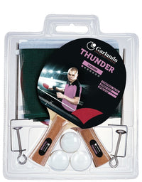 Garlando Thunder Plus Set de tennis de table - 2 raquettes et 3 balles de ping-pong - Filets et poteaux
