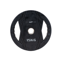 Muscle Power Olympische Halterschijf met Handgrepen - Rubber - 15 kg