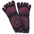 Gaiam Grippy Yoga Socks - Anti-Slip Yogasokken - Zwart/Roze