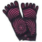 Gaiam Grippy Yoga Socks - Anti-Slip Yogasokken - Zwart/Roze