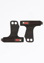 Gorilla Wear 2-Hole Leather Lifting Grips - Noir