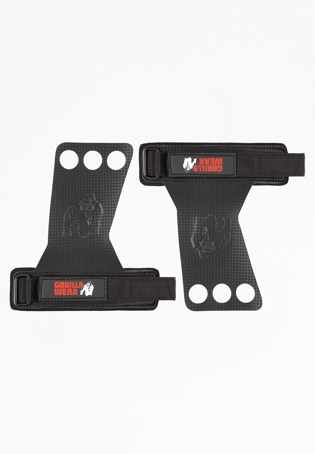 Gorilla Wear 3-Hole Carbon Lifting Grips - Noir
