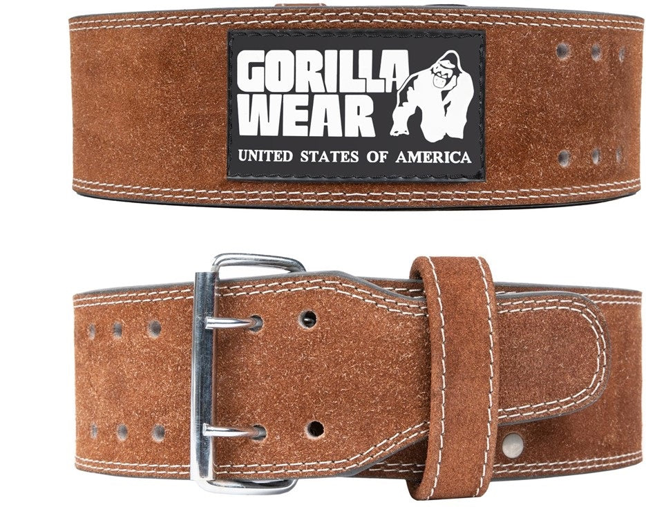 Gorilla Wear 4 Inch Leather Lifting Belt - Marron