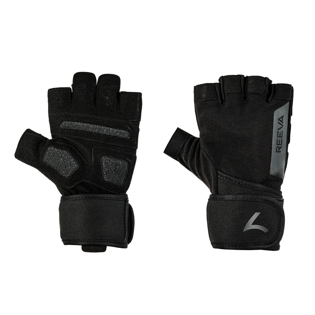 Reeva Gants de Fitness avec Wrist Wraps - Noir