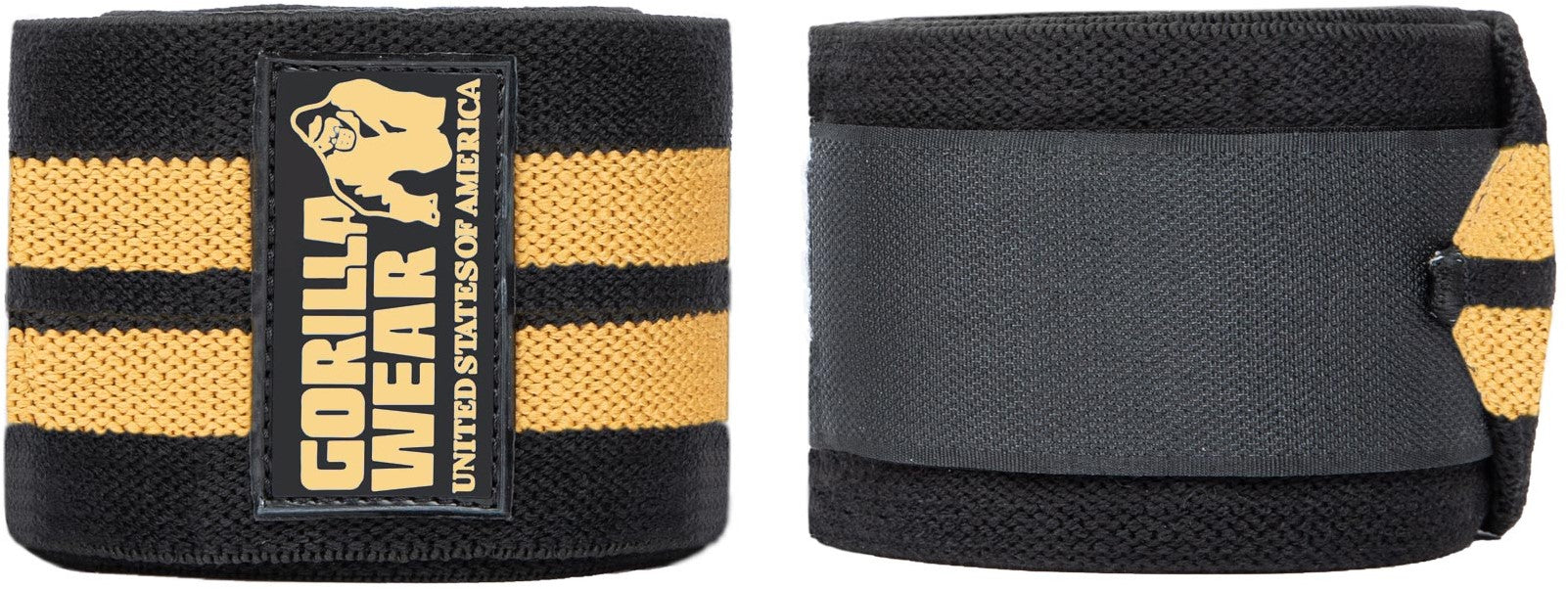 Gorilla Wear Knee Wraps - Zwart/Goud - 200 cm
