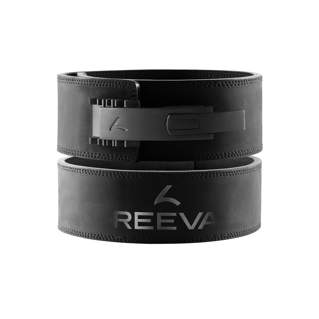 Ceinture de Levage en Cuir Noir - Boucle Réglable en Acier Inoxydable