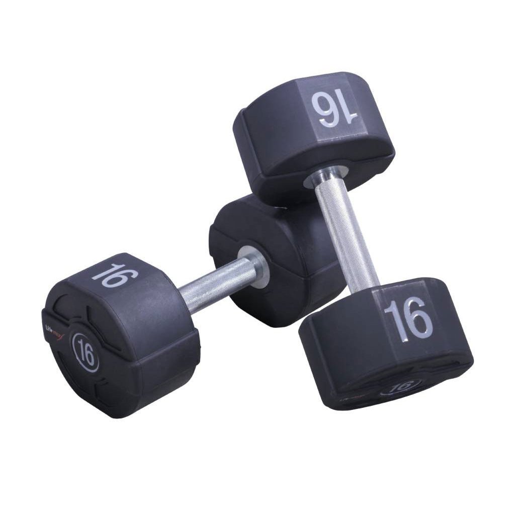 Lifemaxx Ronde PU Dumbbell Set - 2 x 8 kg
