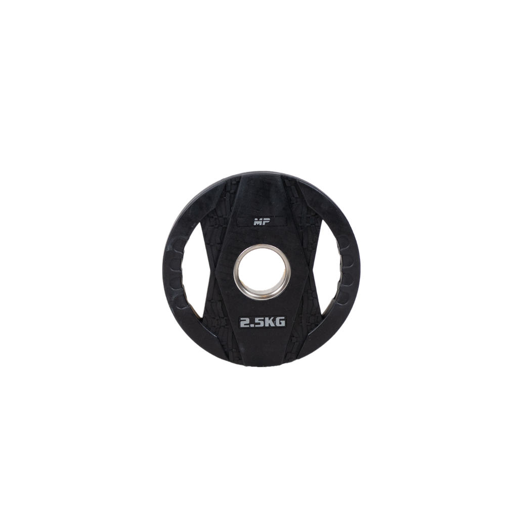 Muscle Power Olympische Halterschijf met Handgrepen - Rubber - 2,5 kg