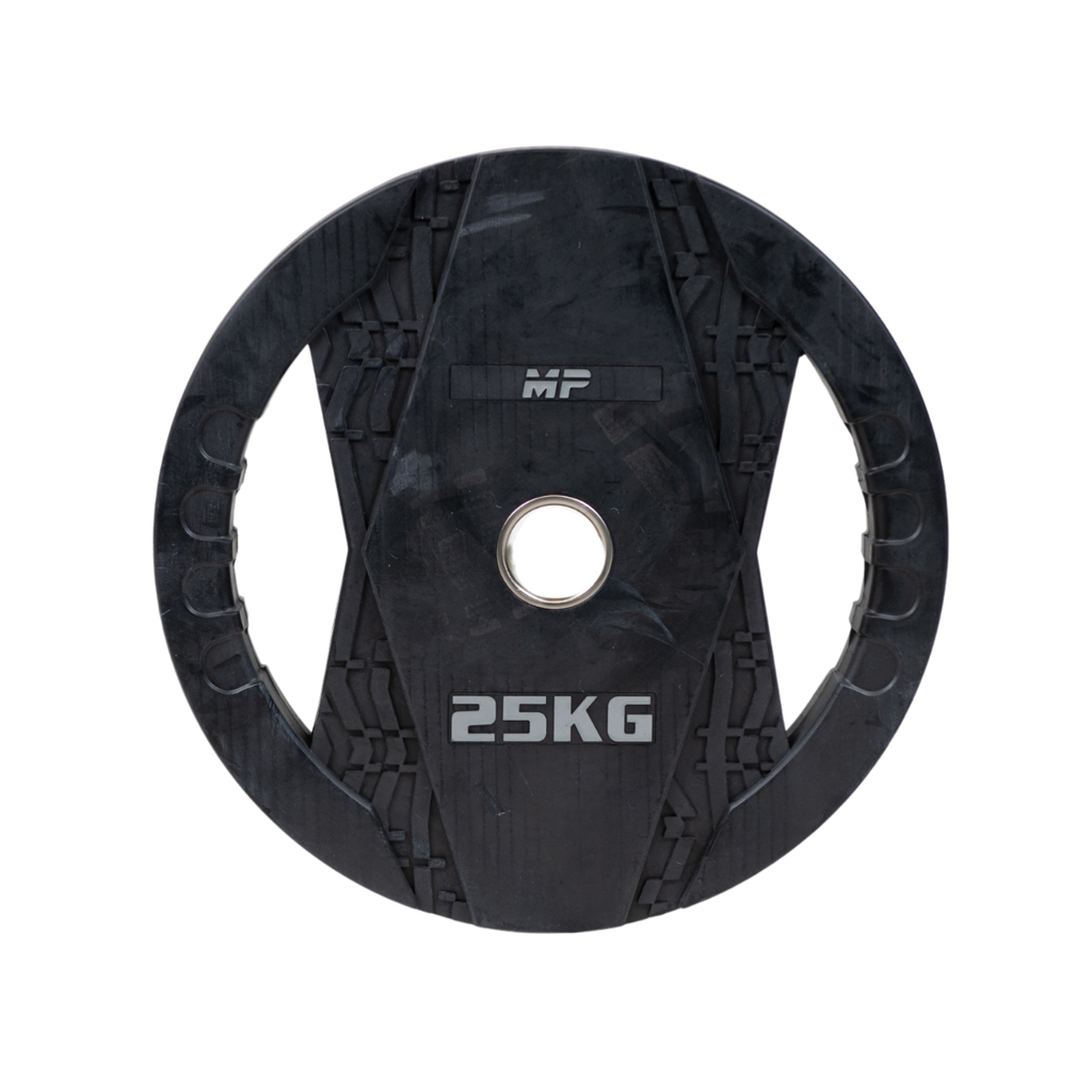 Muscle Power Olympische Halterschijf met Handgrepen - Rubber - 25 kg