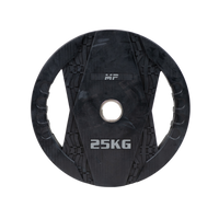 Muscle Power Olympische Halterschijf met Handgrepen - Rubber - 25 kg