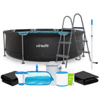 VirtuFit Rond Zwembad Ø244x 76 cm - Antraciet - Compleet pakket