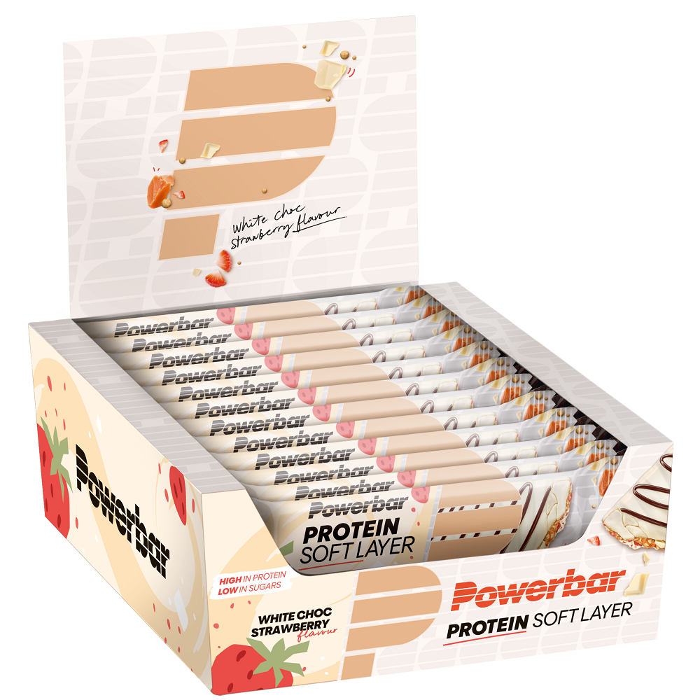 Powerbar Protein Bar Soft Layer - 12 x 40 gr - Aardbei Witte Chocolade