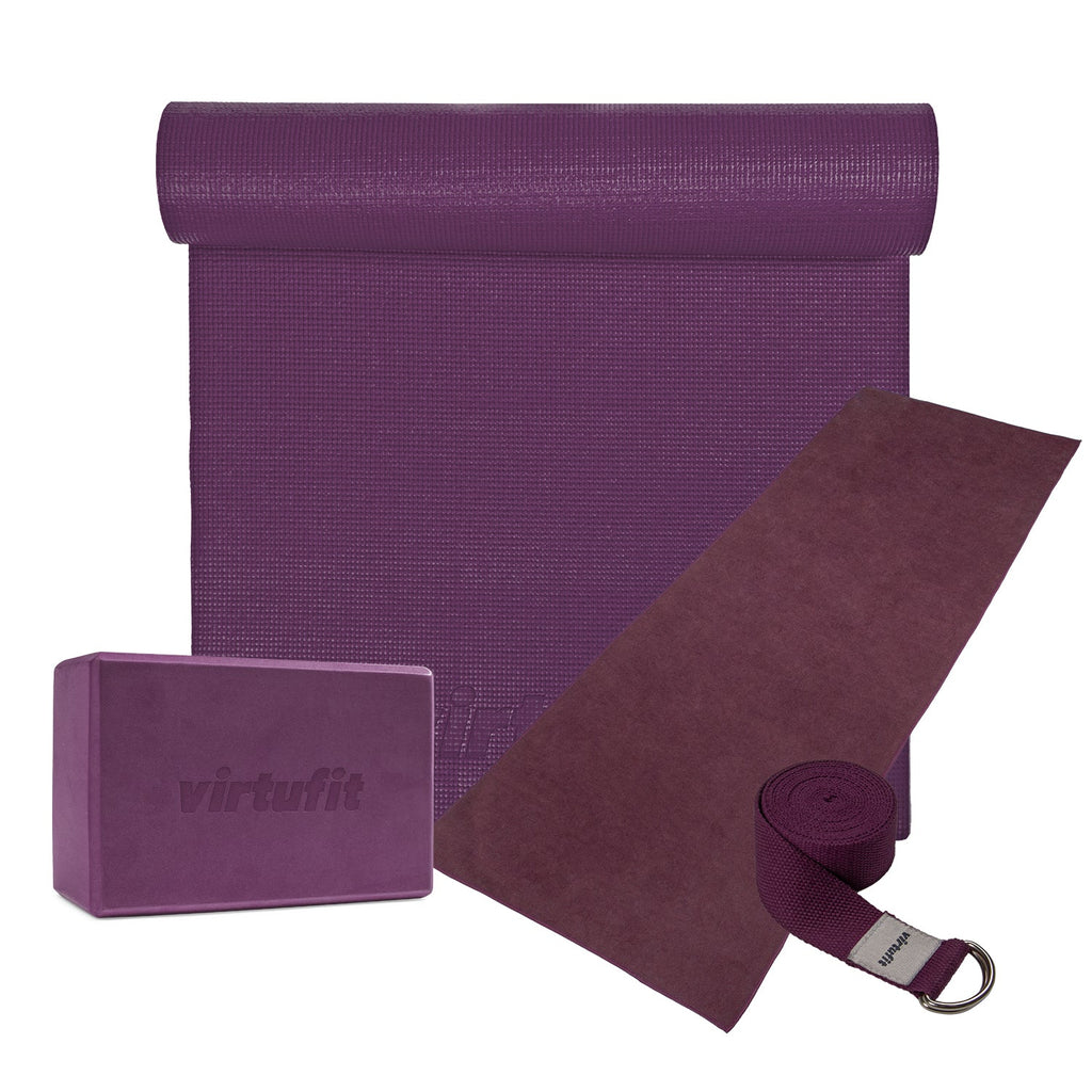 VirtuFit Premium Yoga Kit - 4-Piece - Mulberry