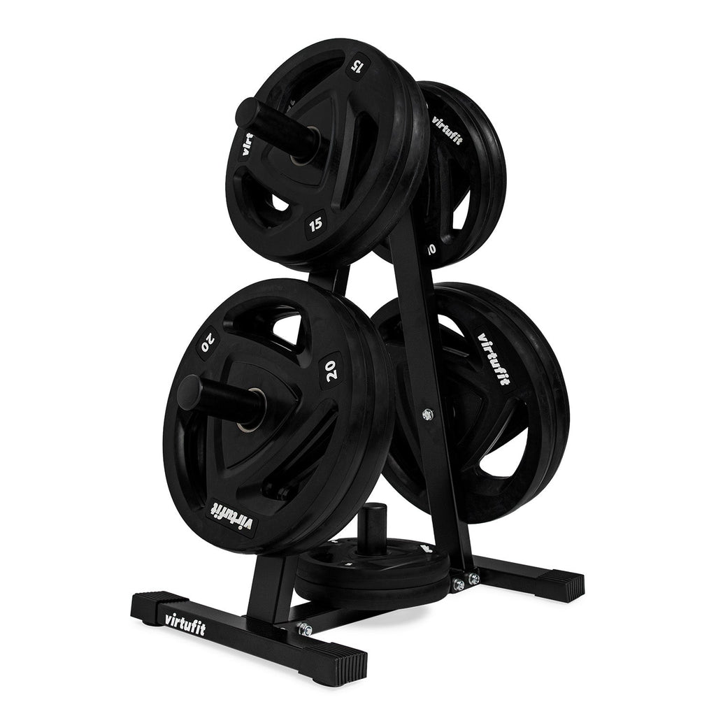 VirtuFit Support de stockage de plaques de poids + plaque de poids en caoutchouc - 150 kg