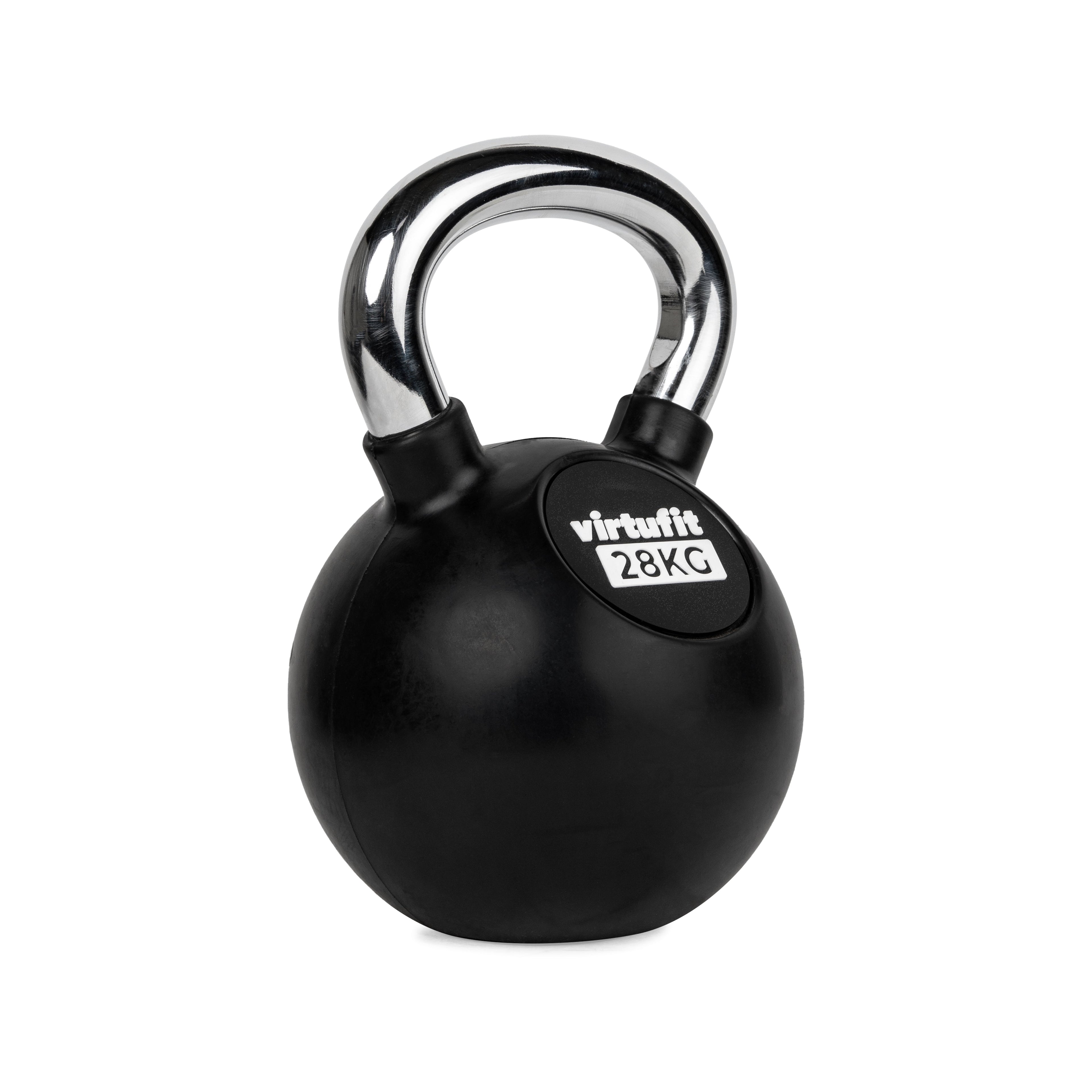 VirtuFit Kettlebell - Rubber/Chroom - 28 kg - Afhaal Deal