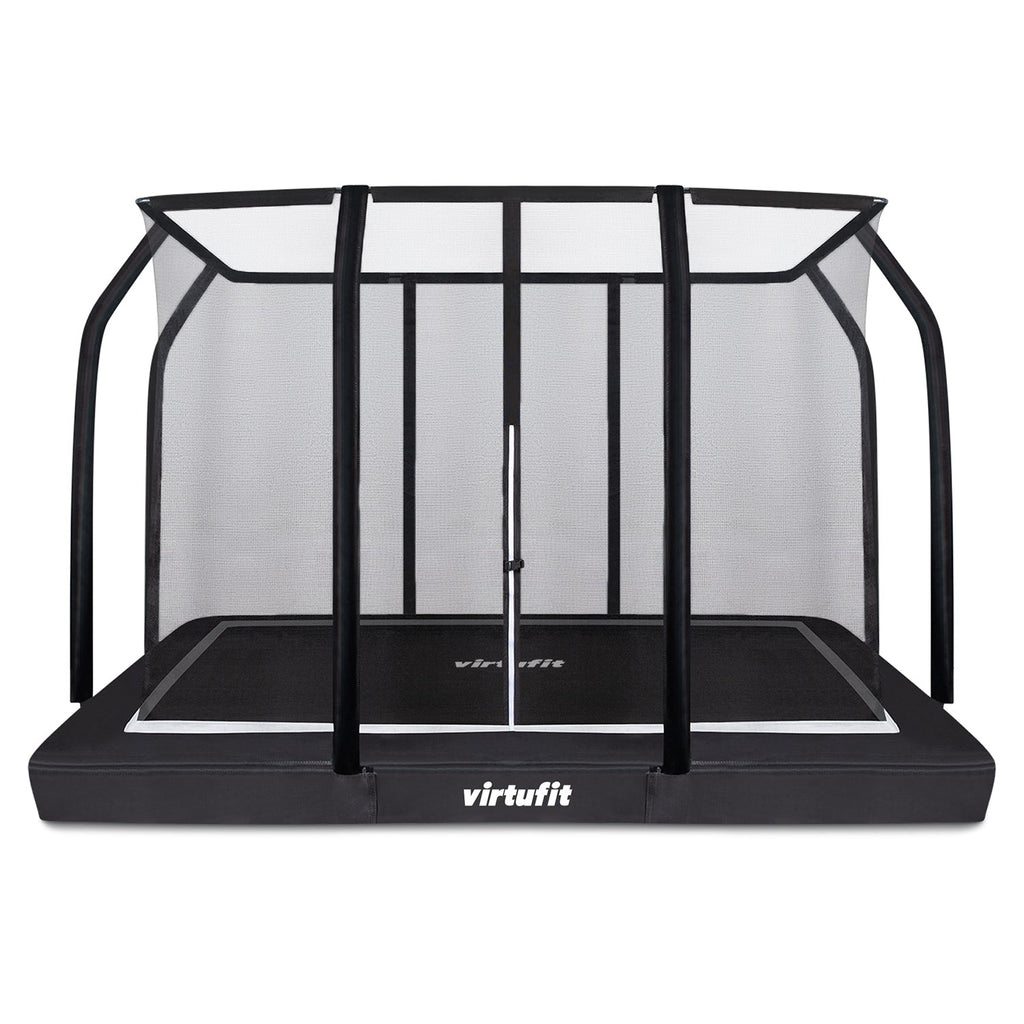 VirtuFit Premium Inground Trampoline met Veiligheidsnet - Zwart - 183 x 274 cm