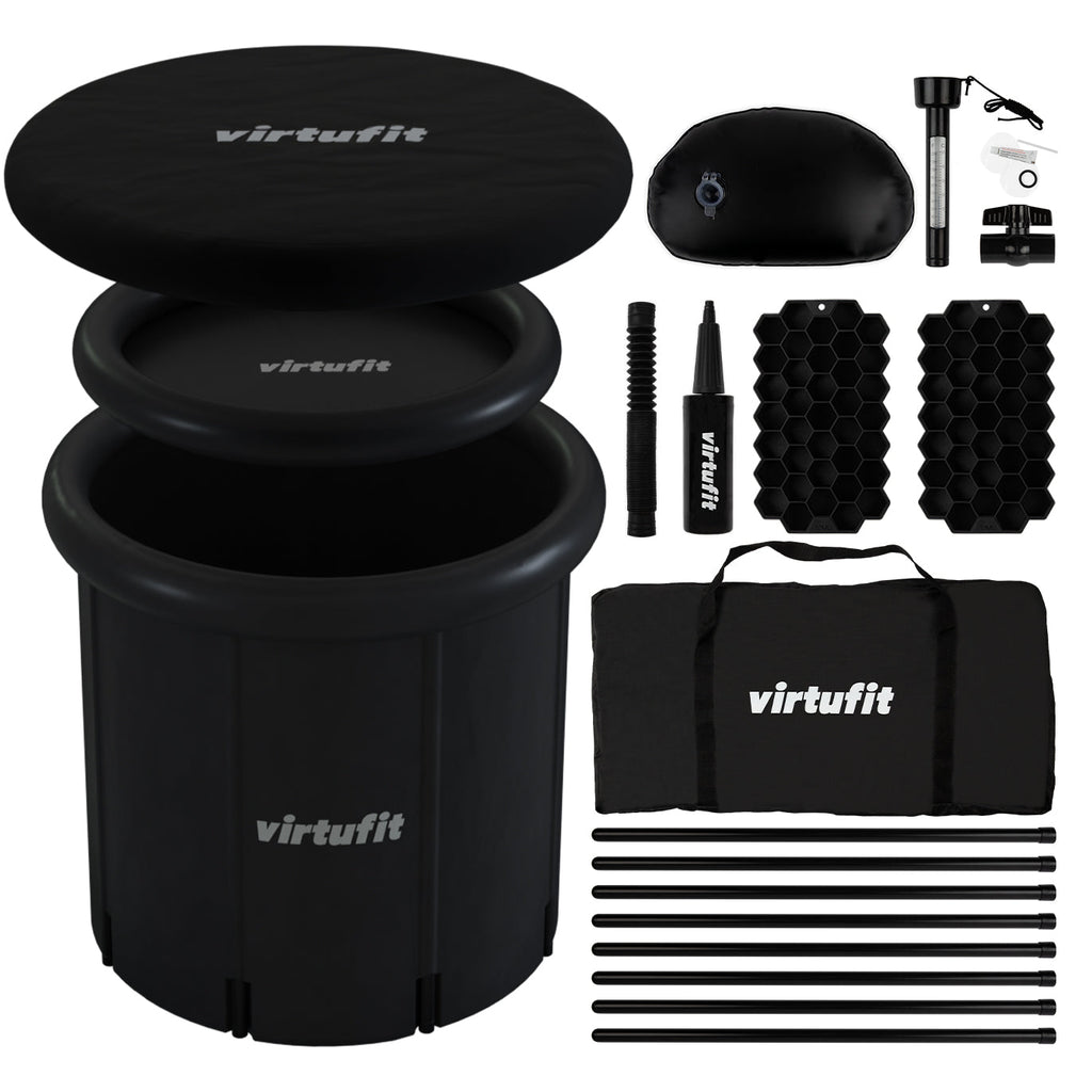 VirtuFit IJsbad XXL - 375 Liter - Antraciet - Inclusief accessoires - Tweedekans