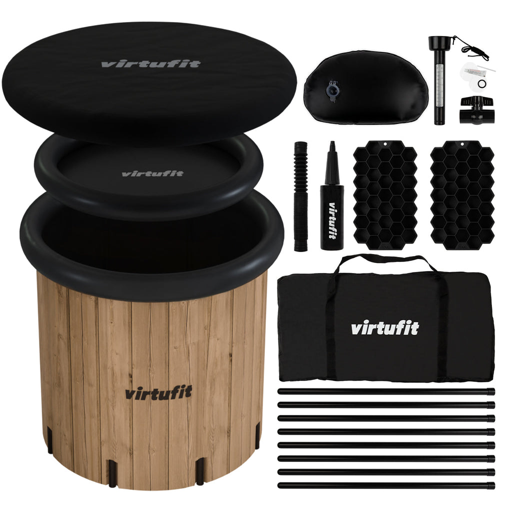 VirtuFit IJsbad XXL - 375 Liter - Wood Look - Inclusief accessoires - Tweedekans