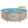 VirtuFit Piscine ronde - 244 cm - Beige - Avec Filtration Pompe