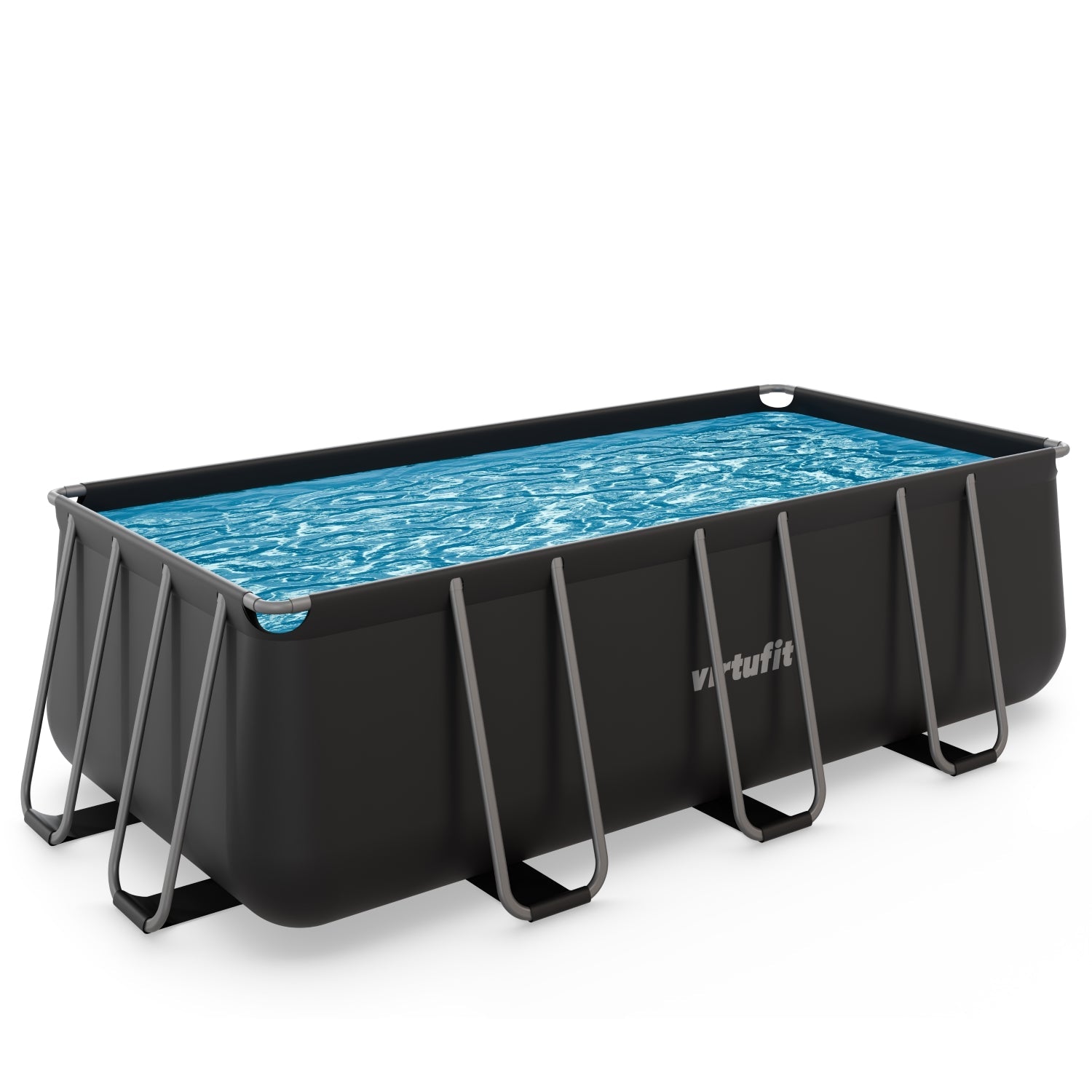 VirtuFit Rechthoekig Zwembad 400 x 200 x 122 cm - Antraciet