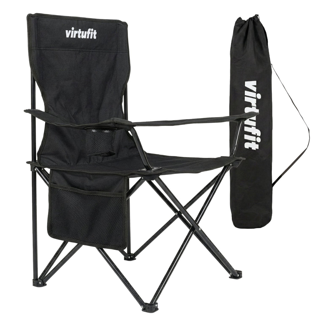 VirtuFit Foldable Camping Chair - Chaise de plage - Noir