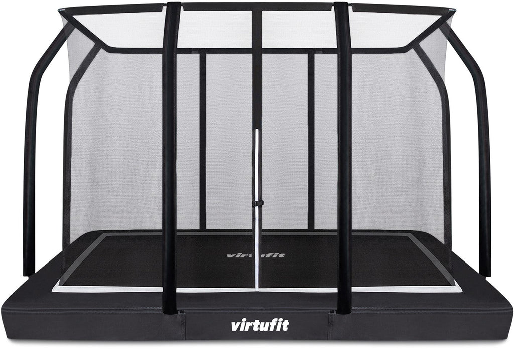 VirtuFit Premium Inground Trampoline avec Filet de Sécurité - Noir - 213 x 305 cm