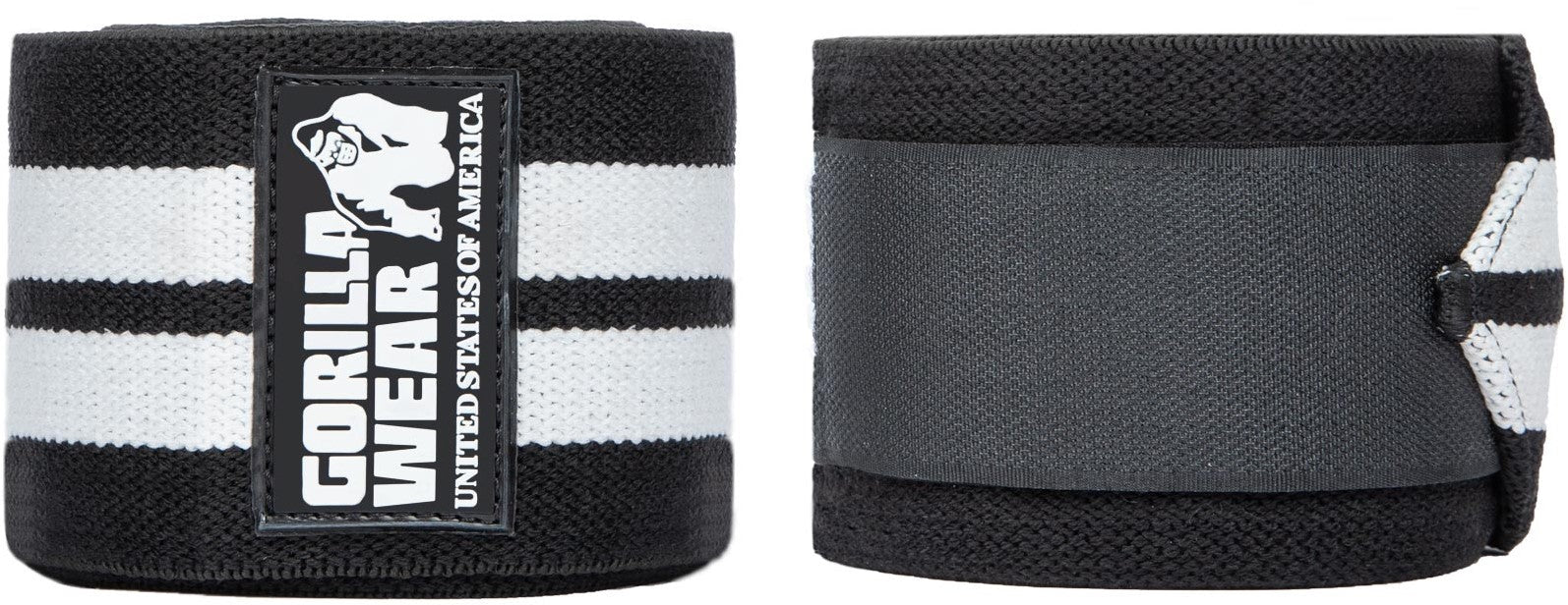 Gorilla Wear Knee Wraps - Zwart/Wit - 200 cm