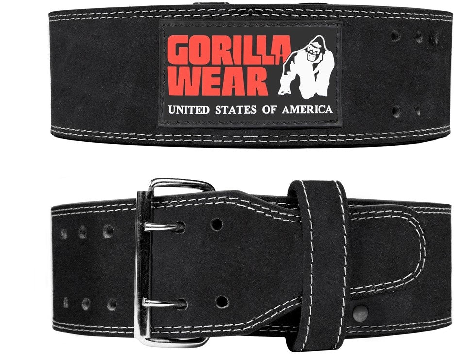Gorilla Wear 4 Inch Leather Lifting Belt - Noir
