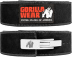 Gorilla Wear 4 Inch Leather Lever Belt - Noir