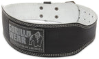 Gorilla Wear 4 Inch Padded Leather Lifting Belt - Black/Gray