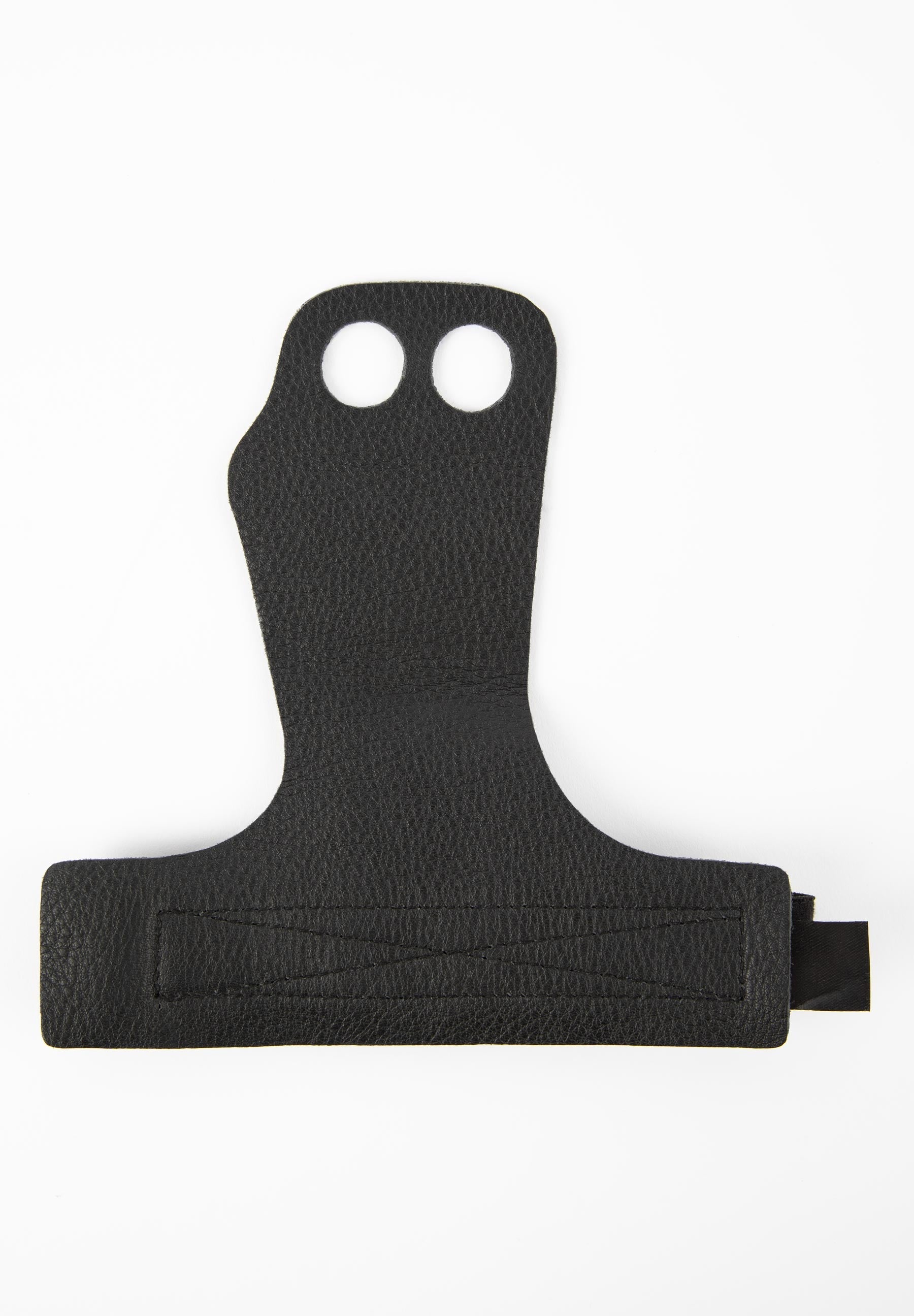 Gorilla Wear 2-Hole Leather Lifting Grips - Noir