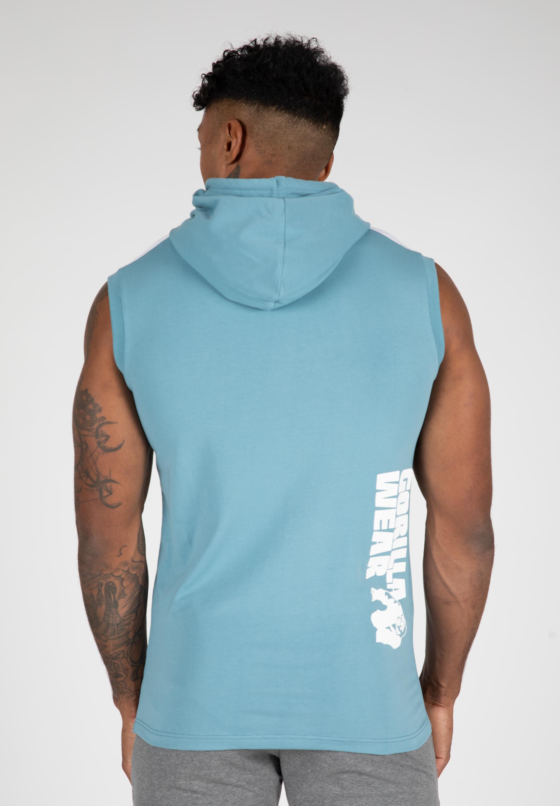 Gorilla Wear Oswego Mouwloos T-shirt met Capuchon - Blauw