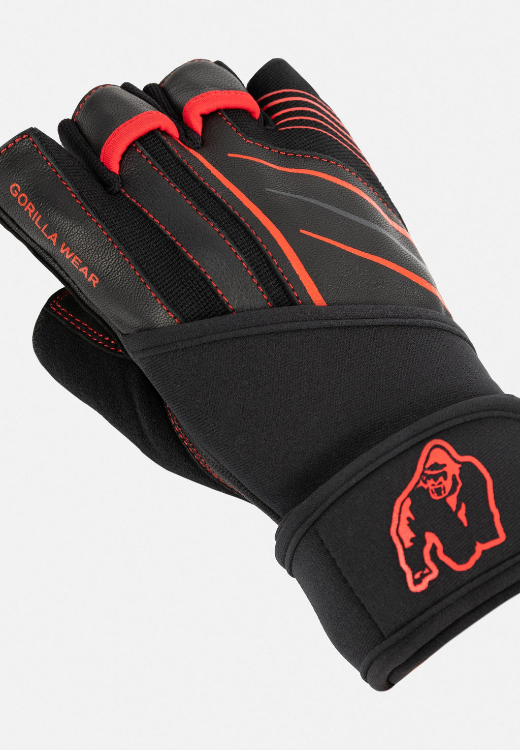 Gorilla Wear Dallas Gants avec Wrist Wrap 2.0 - Noir/Rouge