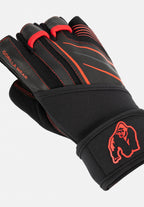 Gorilla Wear Dallas Gants avec Wrist Wrap 2.0 - Noir/Rouge