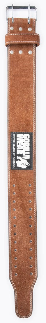 Gorilla Wear 4 Inch Leather Lifting Belt - Marron