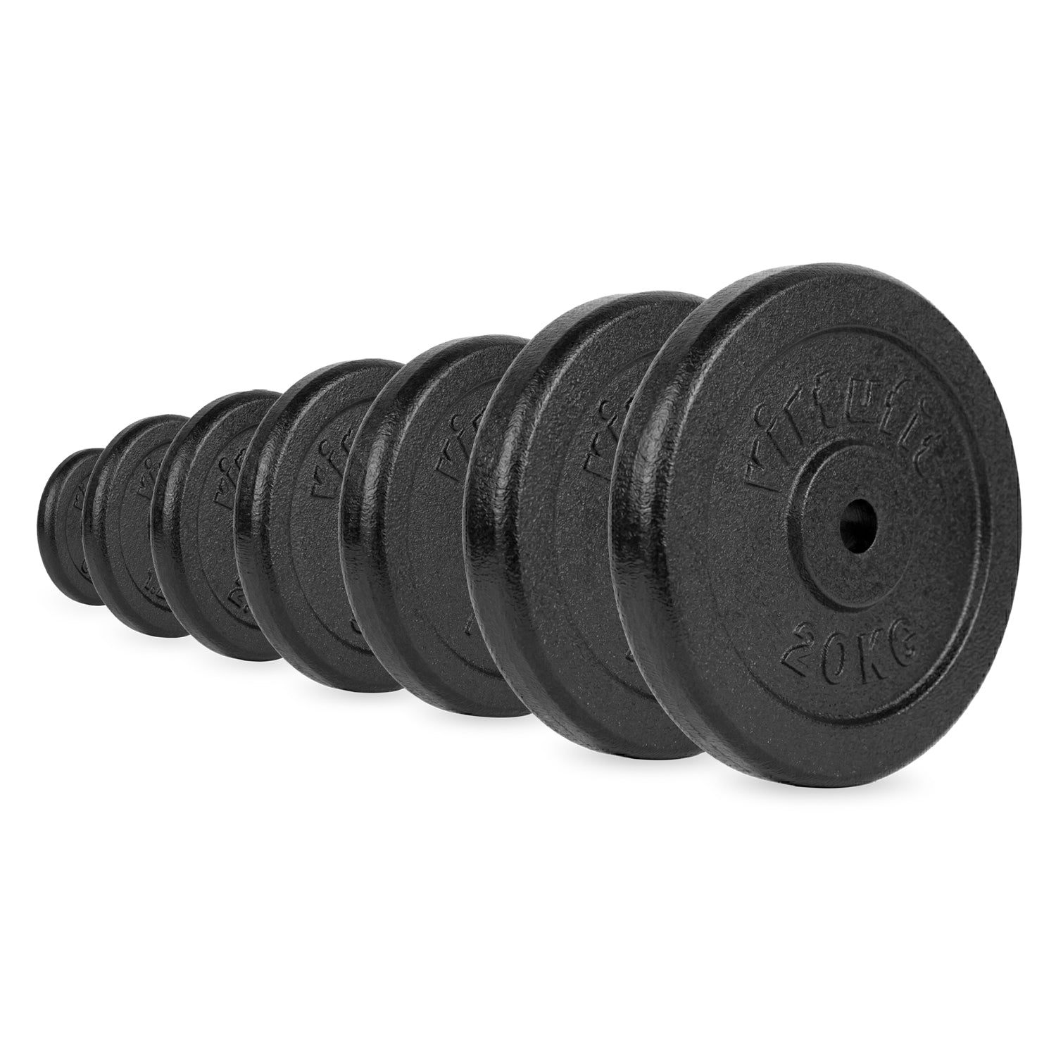 VirtuFit Gietijzeren Halterschijf - Halter gewicht - 30 mm - 1,25 kg - Zwart