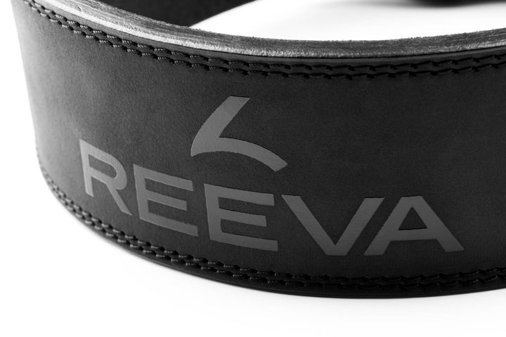Ceinture de Levage en Cuir Noir - Boucle Réglable en Acier Inoxydable