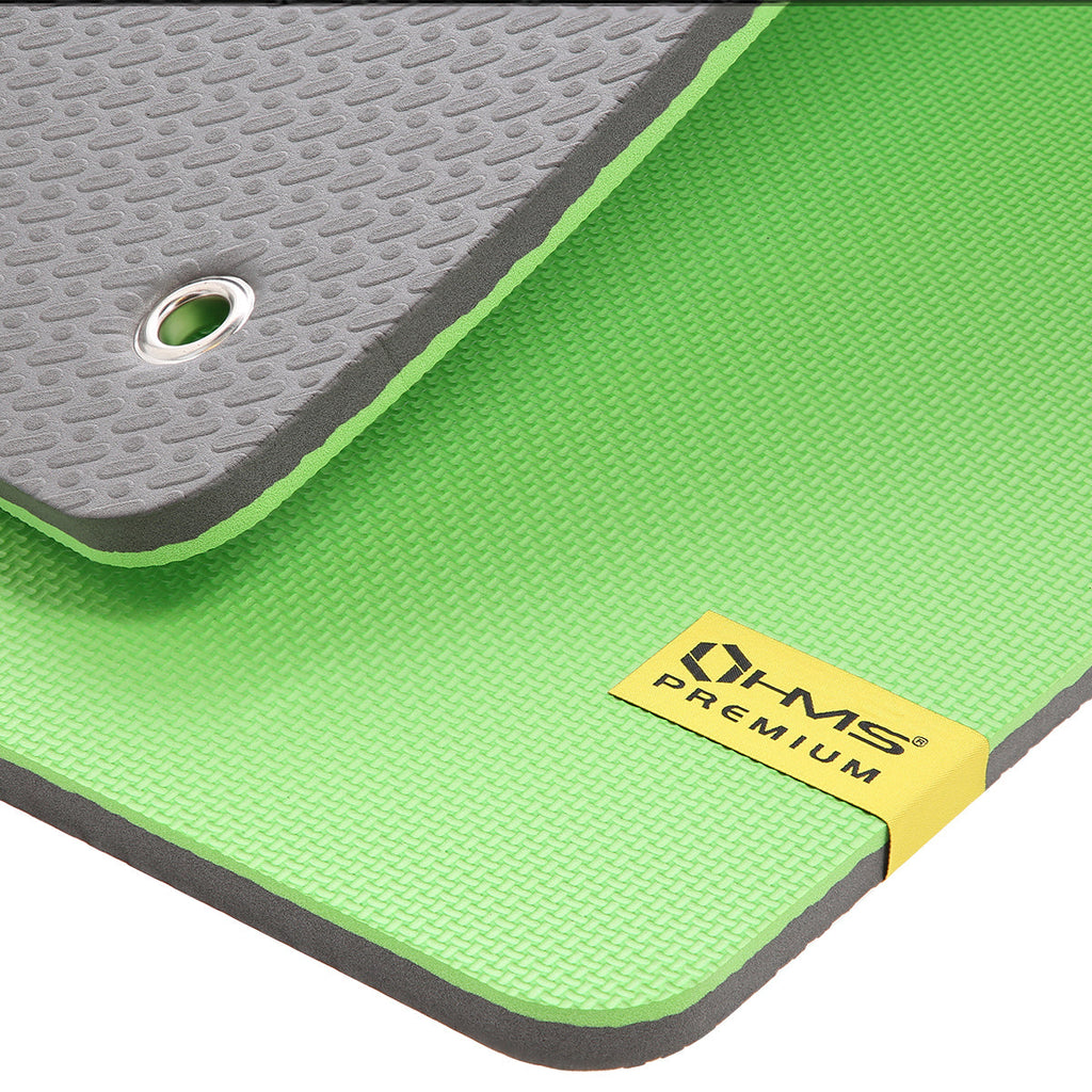 HMS Tapis de Fitness - Vert/Gris - 15 mm