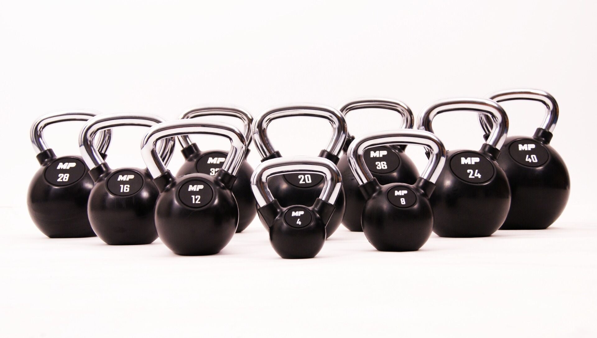 Muscle Power Rubberen Kettlebell - Zwart - 20 kg