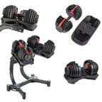 HMS Set de Haltères Réglables avec rack de Rangement - 2 x 23,8 kg