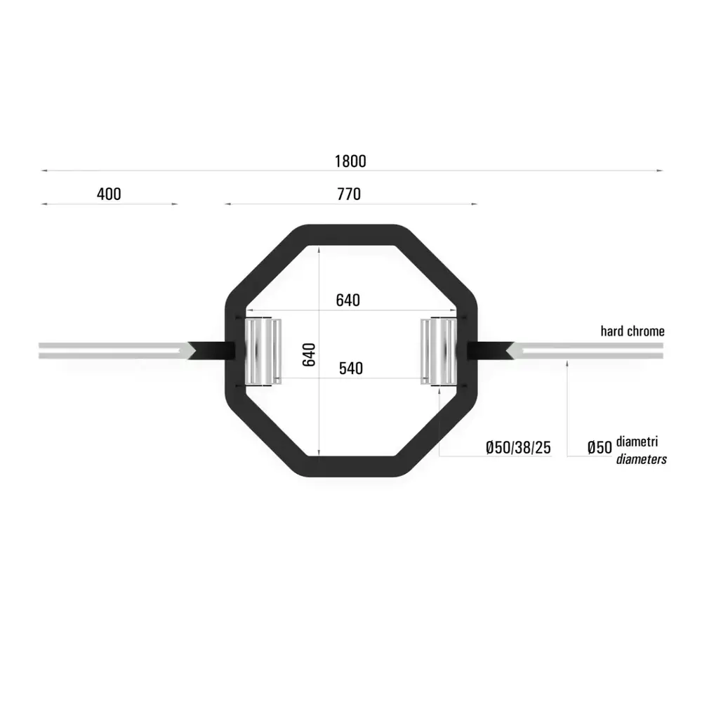 Toorx Professional Tri-Grip Olympic Hex Bar - 180 cm