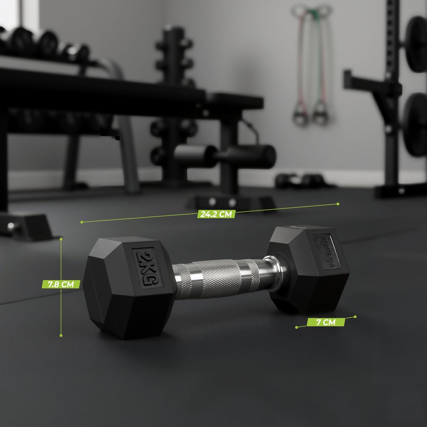 VirtuFit Hexa Dumbbell Pro - 2 kg - Per Stuk
