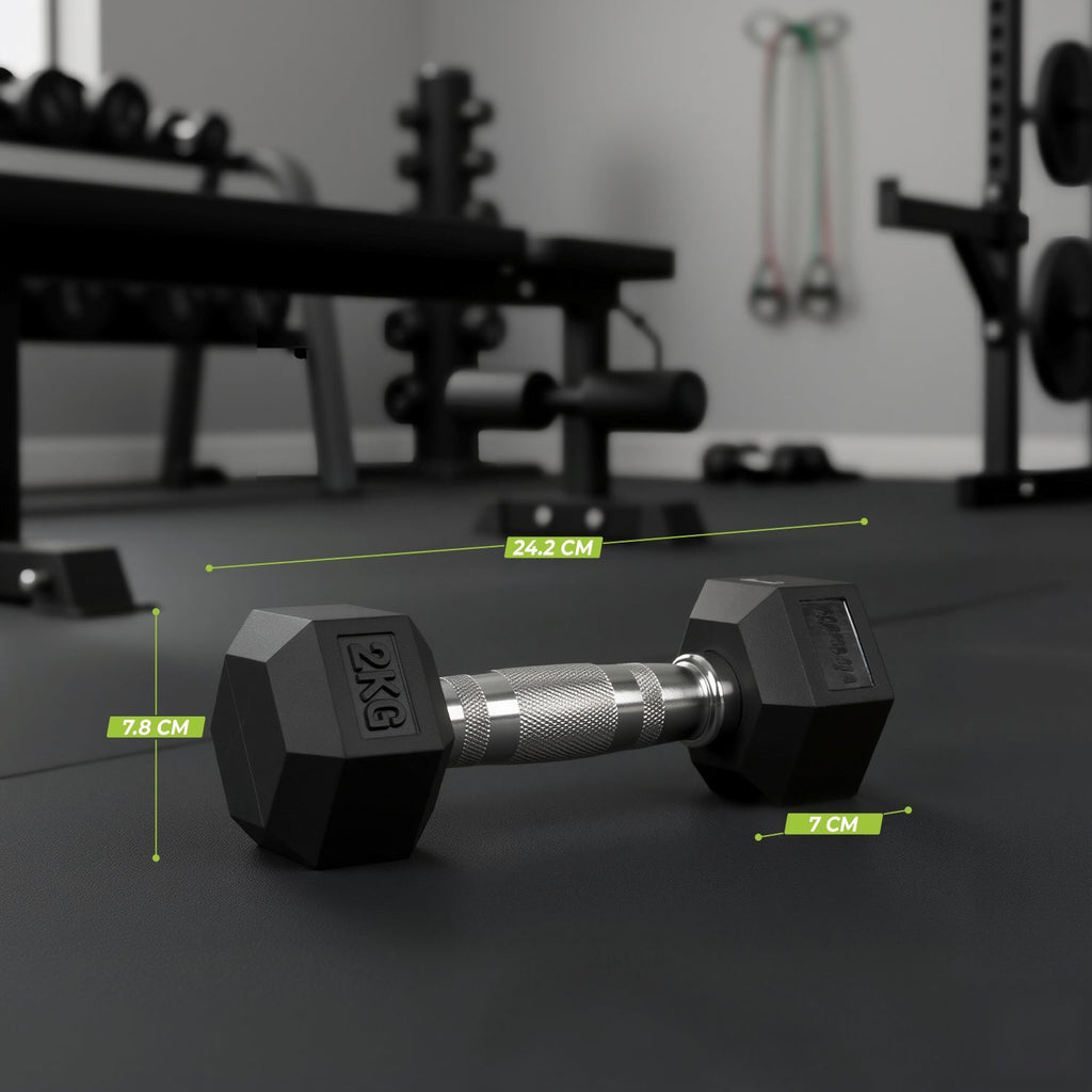 VirtuFit Hexa Dumbbell Pro Set - 2 x 2 kg