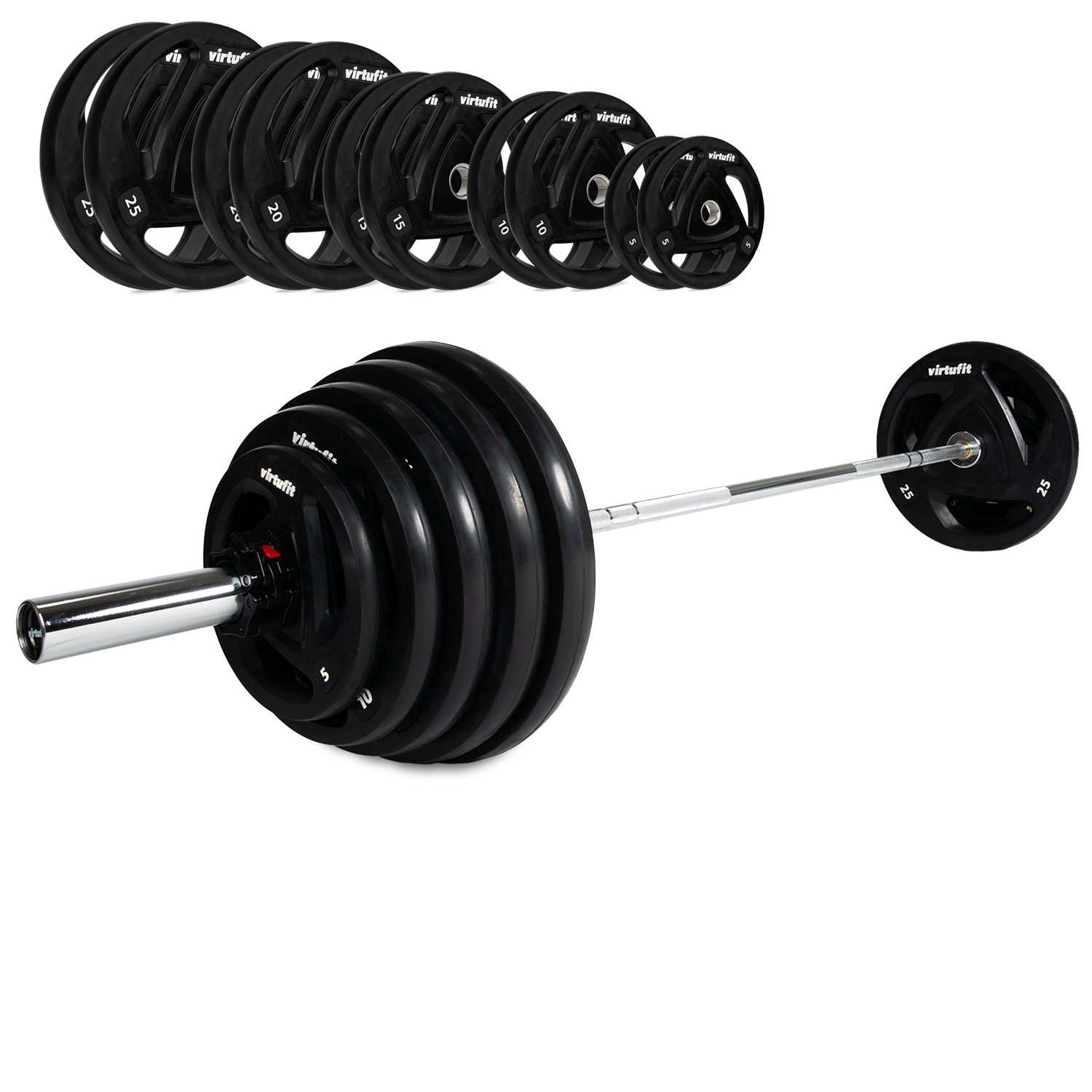VirtuFit - Jeu d'haltères olympiques en caoutchouc - 170 kg