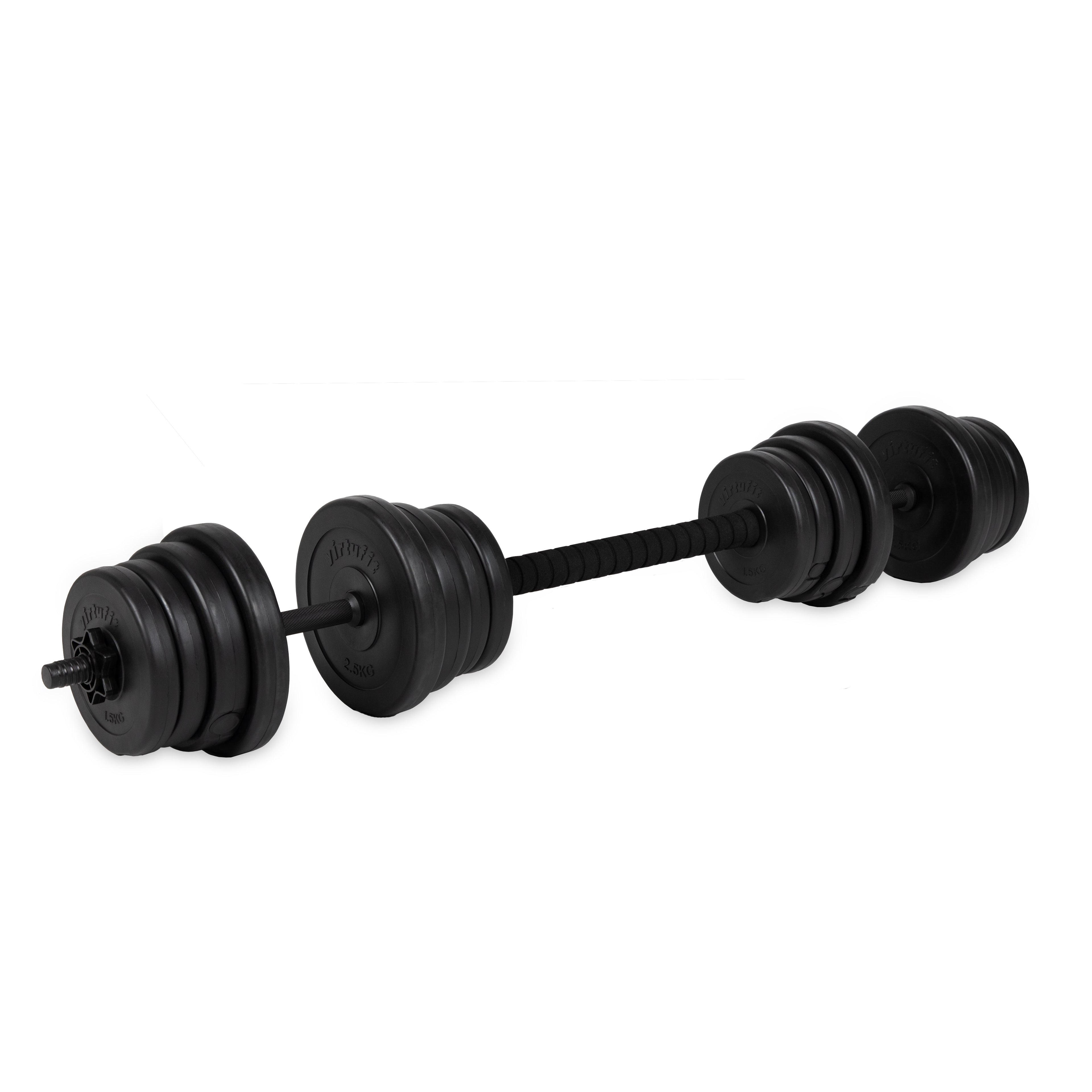 VirtuFit Adjustable Dumbbell Set - 2 in 1 Set - 30 kg - Vinyl