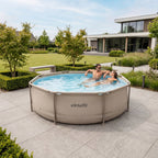 VirtuFit Rond Zwembad - Ø305 x 76 cm - Beige - Inclusief Filterpomp
