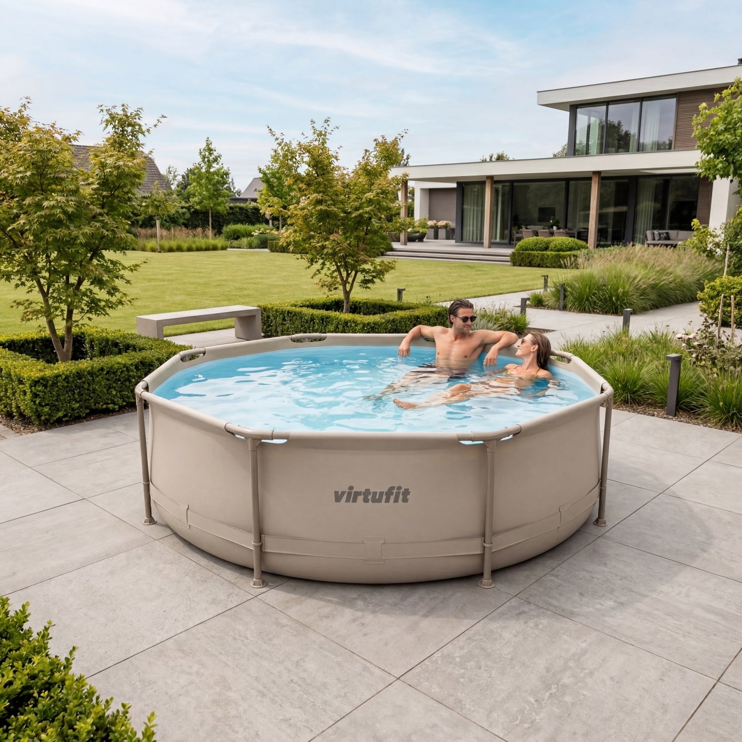 VirtuFit Rond Zwembad - Ø305 x 76 cm - Beige