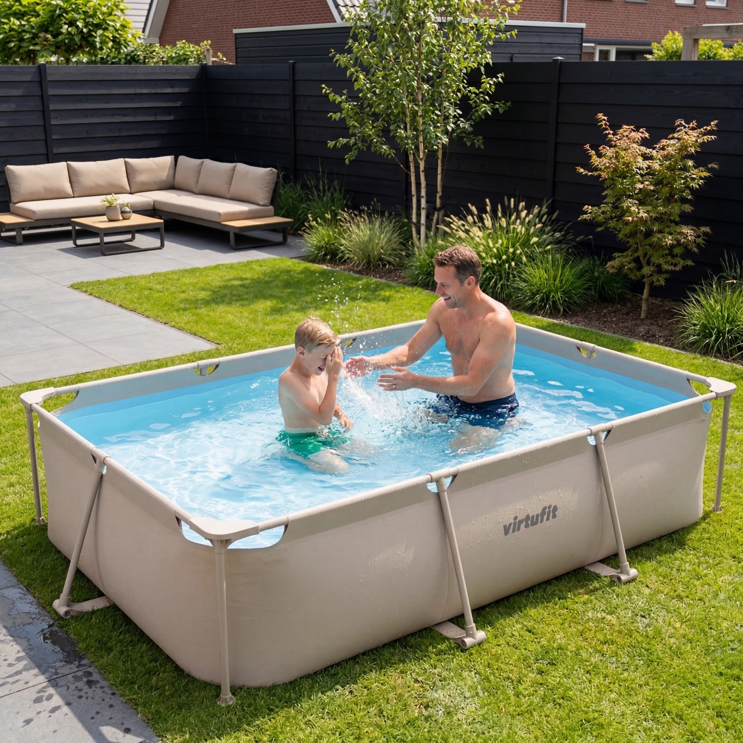 VirtuFit Rechthoekig Zwembad - 300 x 210 x 66 cm - Beige