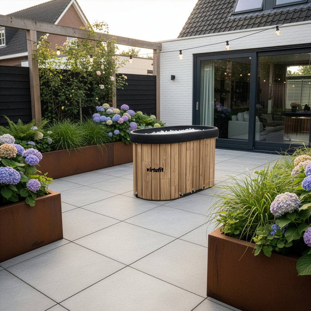 VirtuFit IJsbad Ovaal - Wood Look - 500 Liter - Inclusief accessoires - Tweedekans