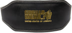 Gorilla Wear 6 Inch Padded Leather Lifting Belt - Noir/Or